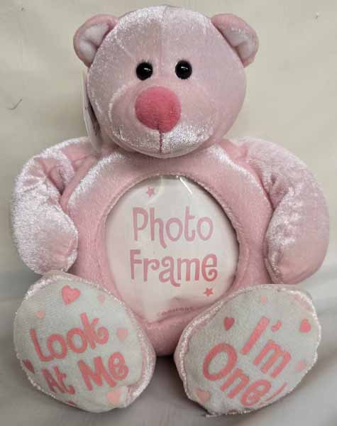 I'm One Plush Bear Pink First Birthday Frame