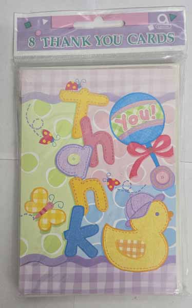 Hugs & Stitches Baby Thank You Cards, 8 Pack