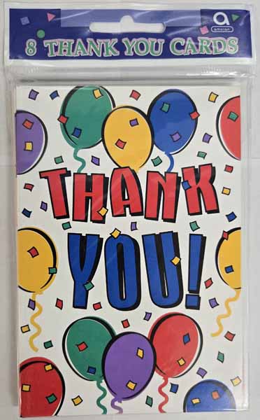 Balloon Party Thank You, 8 Pack