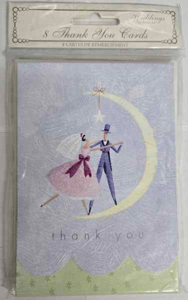 Wedding Wishes Thank You Notes, 8 Pack