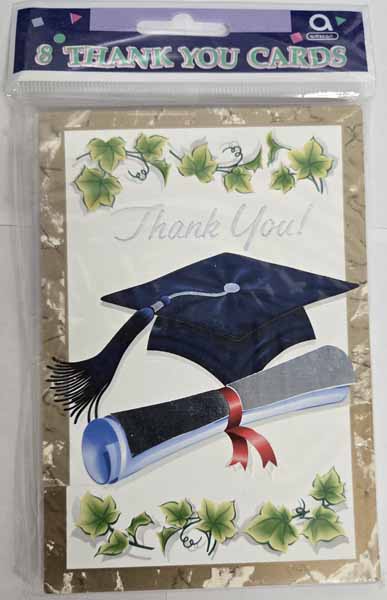 Top of Class Graduation Thank You Cards, 8 Pack