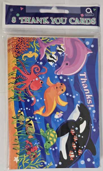 Under the Sea Thank You Cards, 8 Pack