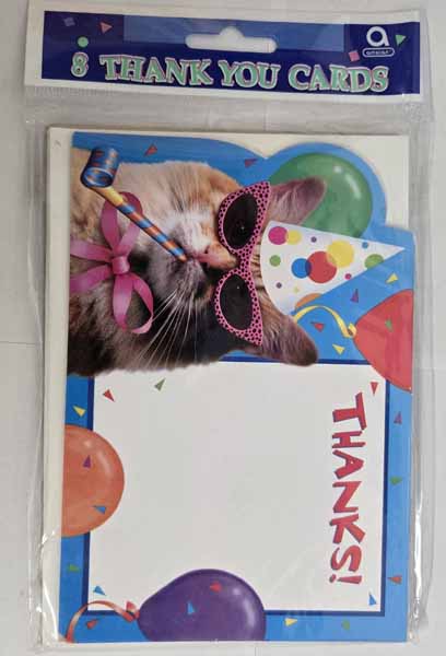Cat's Meow Thank You Cards, 8 Count