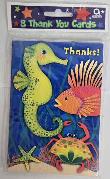 Underwater Friends Thank You Cards, 8 Pack