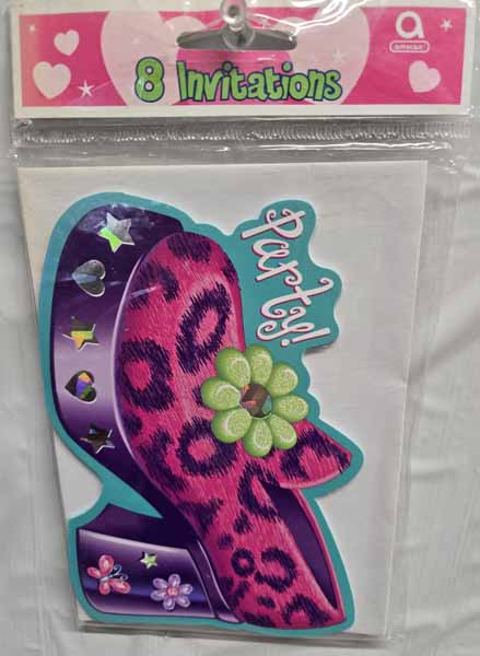 Glamour Girl Birthday Party Invitations, 8 Count