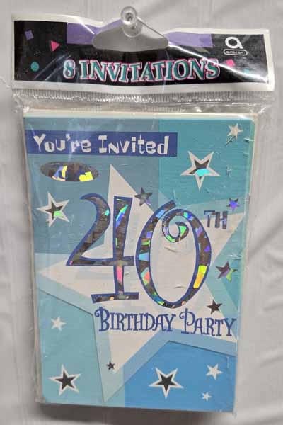 Birthday Shimmer 40th Birthday Prismatic Invitations, 8 Pack