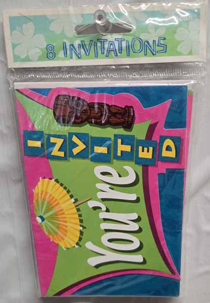 Tiki Lounge Folded Invitations, 8 Count