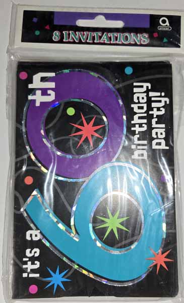 The Party Continues 60th Birthday Invitations, 8 Pack