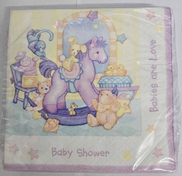 Babies Are Love Baby Shower Beverage Napkins, 16 Count