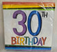 Rainbow 30th Birthday Beverage Napkins, 16 Count