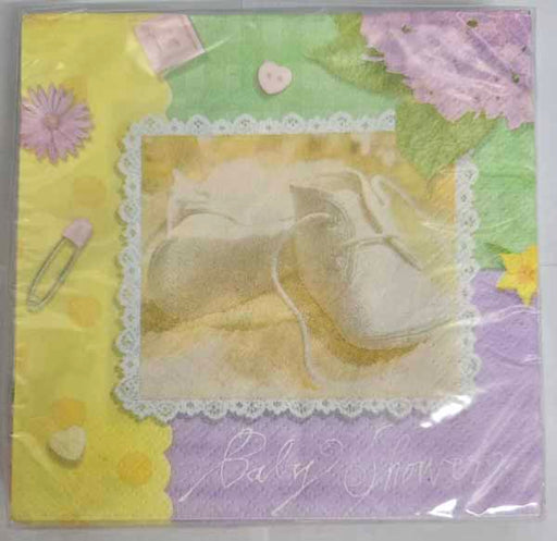 Pitter Patter Baby Shower Beverage Napkins, 16 Count