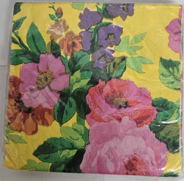 Bright Roses Beverage Napkins, 16 Count