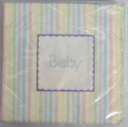 Baby Soft Stripes Beverage Napkins, 16 Count