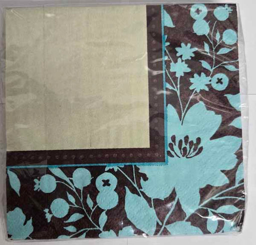 Cocoa Floral Beverage Napkins, 16 Count