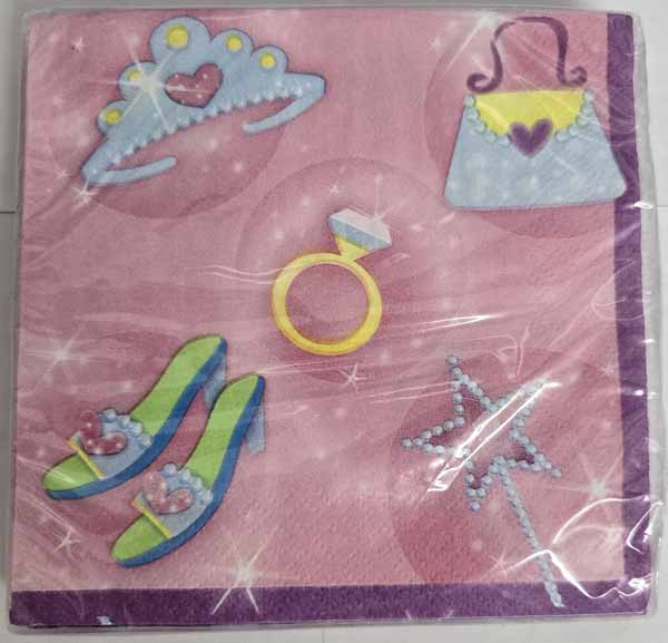 Princess Beverage Napkins, 16 Count