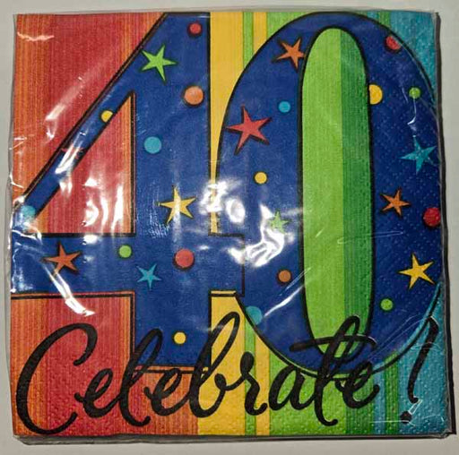 Year to Celebrate 40th Birthday Beverage Napkins, 16 Count