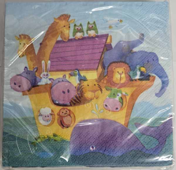 Two by Two Baby Shower Beverage Napkins, 16 Count