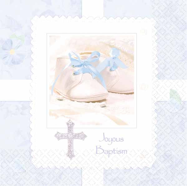 Tiny Blessings Blue Baptism Luncheon Napkins, 16 Count