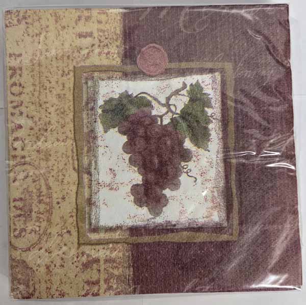 Vineyard Grapes Luncheon Napkins, 16 Count