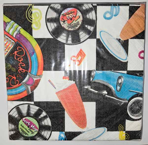 Sock Hop Luncheon Napkins, 16 Pack