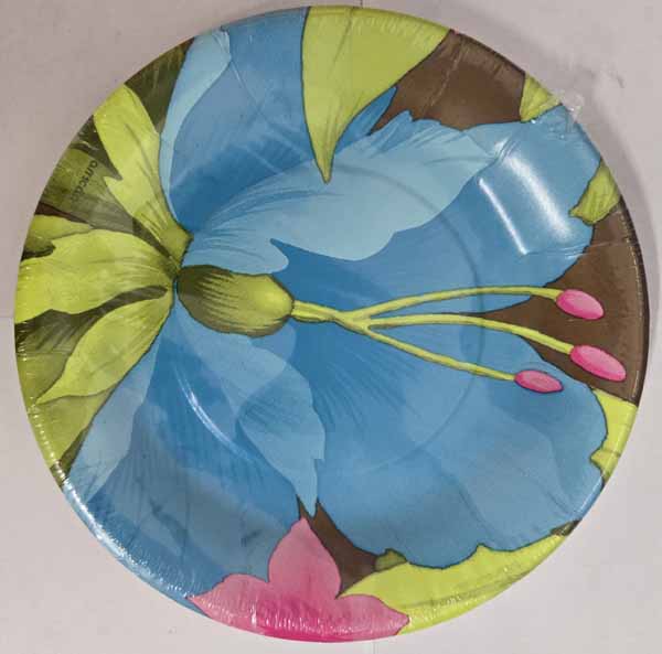 Tiki Blossoms Cool 7-Inch Party Plates, 8 Count