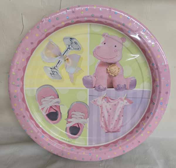 Teeny Tiny Girl 9-Inch Party Plates, 8 Count