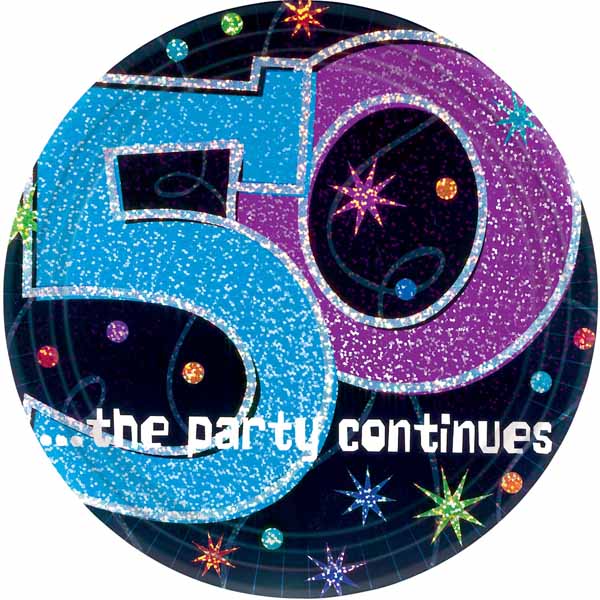 The Party Continues 50th Birthday 9-Inch Plates, 8 Count