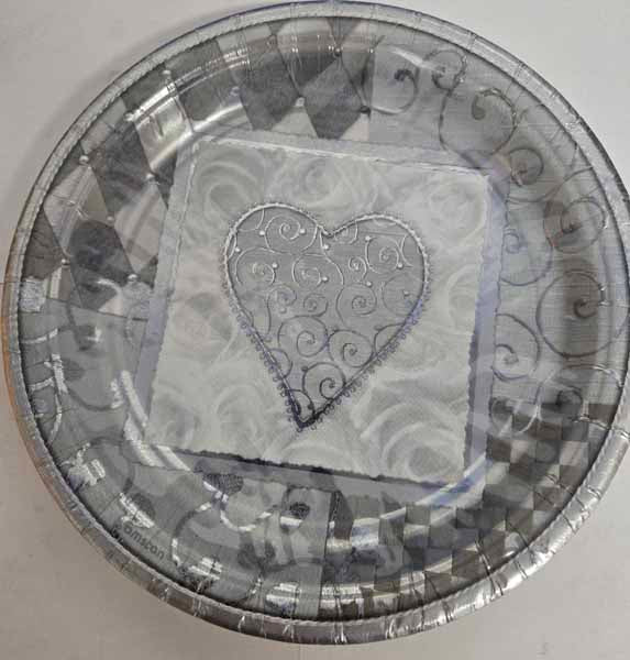 Platinum Wedding 8-Inch Plates, 8 Count