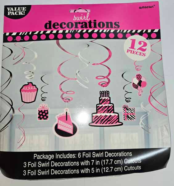 Birthday Hanging Decorations, 12 Pack