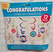 Cabana Dot Foil Swirl Decorations, 12 Pack