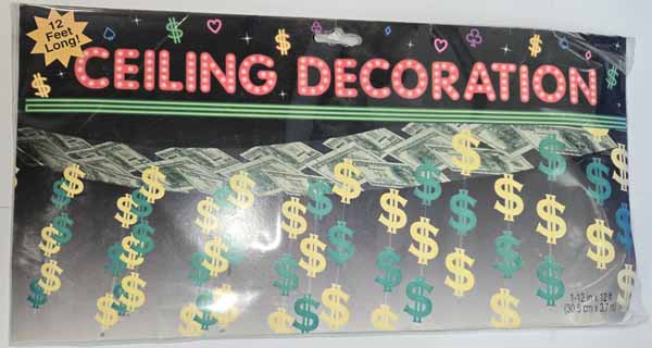 Casino Party Foil Ceiling Decoration