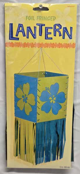 Blue Hibiscus Foil Fringe Lanterns