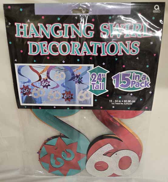 PARTY CONTINUES 60 HANG SWIRL 15PK/6CS