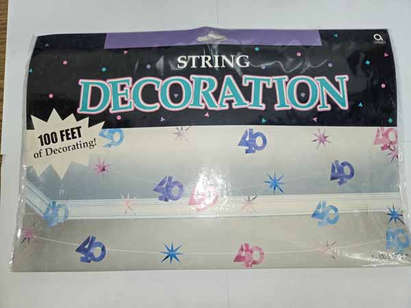 40th Birthday String Decoration, 100 ft