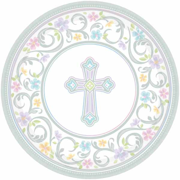 Blessed Day 7-Inch Dessert Plates, 18 Count