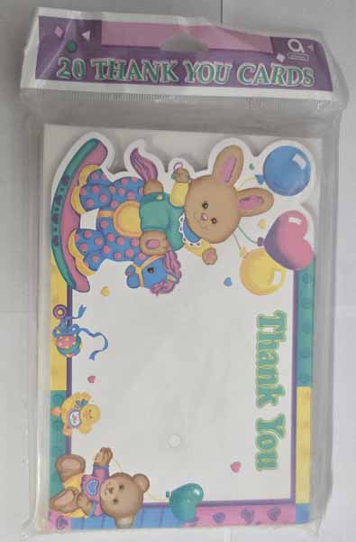 Baby Blocks Die-Cut Thank You Cards, 20 Pack