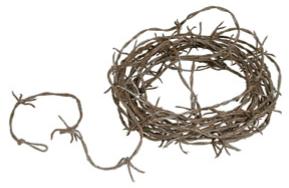 Rusty Barbed Wire Garland, 12 ft