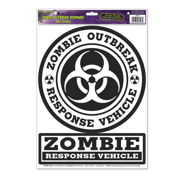 Zombie Outbreak Response Peel 'N Place Halloween Decoration