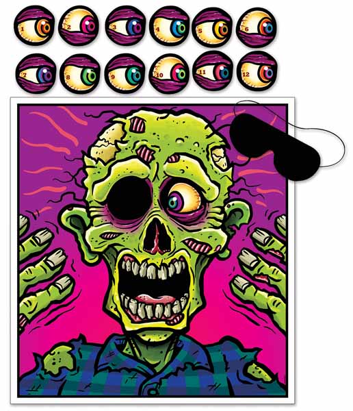 Pin the Eyeball on the Zombie Halloween Party Game