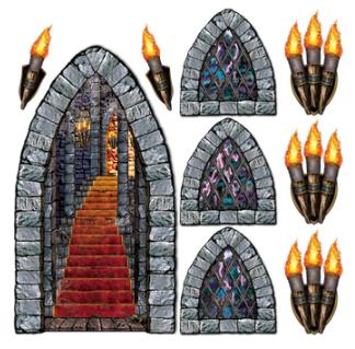 STAIRWAY TORCH AND WINDOWS PROPS (9PK)
