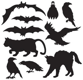 HALLOWEEN 6"-10" SILHOUETTES 10/PKG