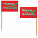 Christmas Holiday Flag Picks, 50 Count