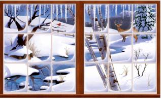 Winter Insta-View Decoration, 38 Inches x 62 Inches