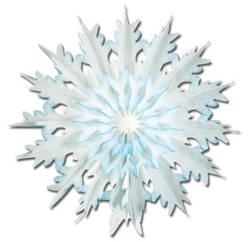 17-Inch Dip-Dyed Snowflake Decorations, 2-Pack