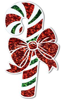16" Prismatic Candy Cane Christmas Cutout