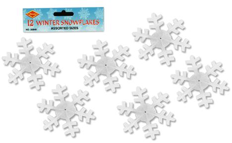 Winter Snowflake Decorations, 15 Count
