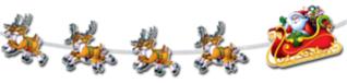 Santa & Sleigh Christmas Streamer, 8 ft