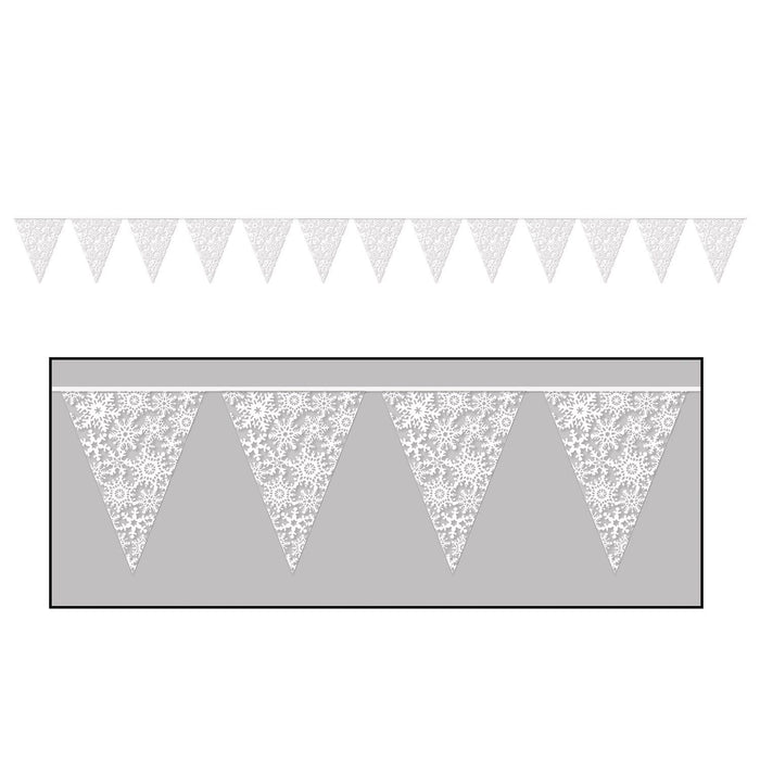 Snowflake Pennant Banner, 11 Inches x 12 Feet