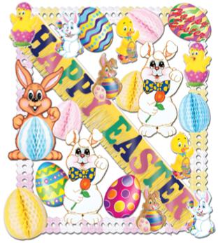 25-Piece Easter Decorating Kit with Bunny, Eggs and Garlands