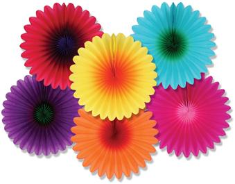 Mini Flower Fans, 6-Pack